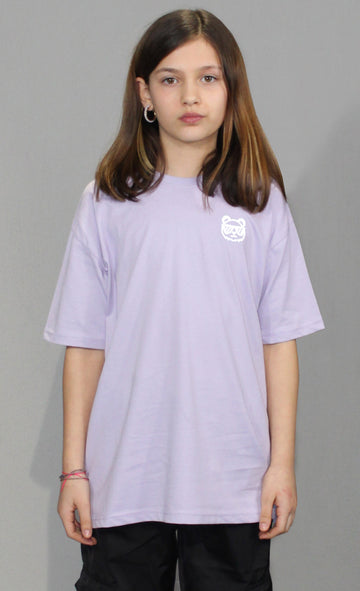 OVERSIZE LONG TEE KIDS - Lilac Printed