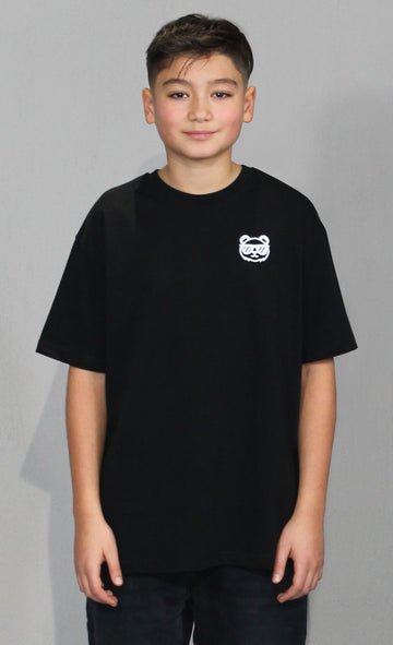 OVERSIZE LONG TEE KIDS - Black Basic