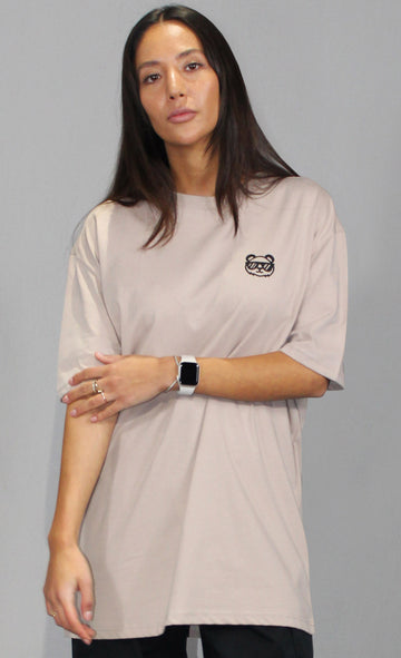 OVERSIZE LONG TEE UNISEX - Beige Basic