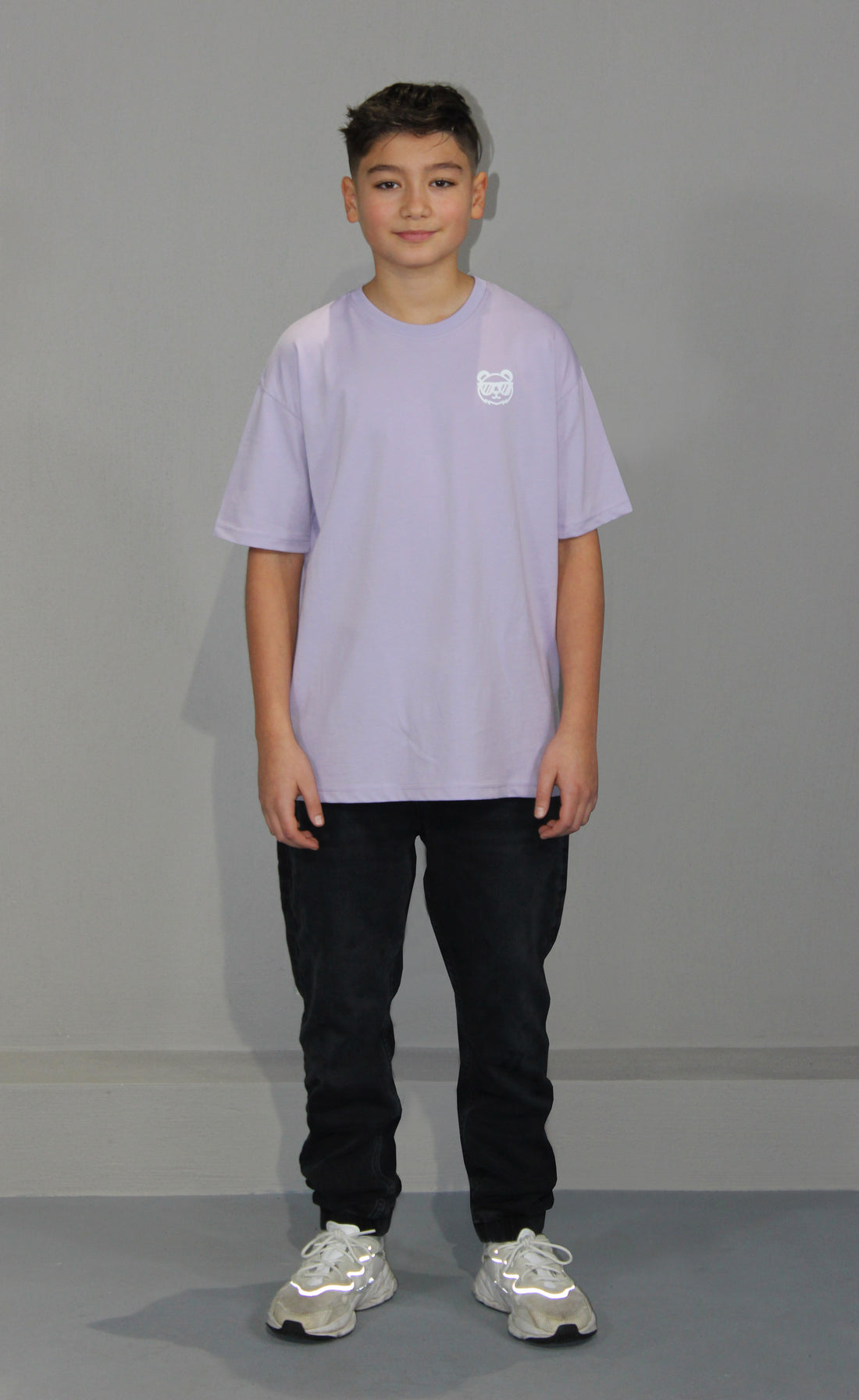 OVERSIZE LONG TEE KIDS - Lilac Printed