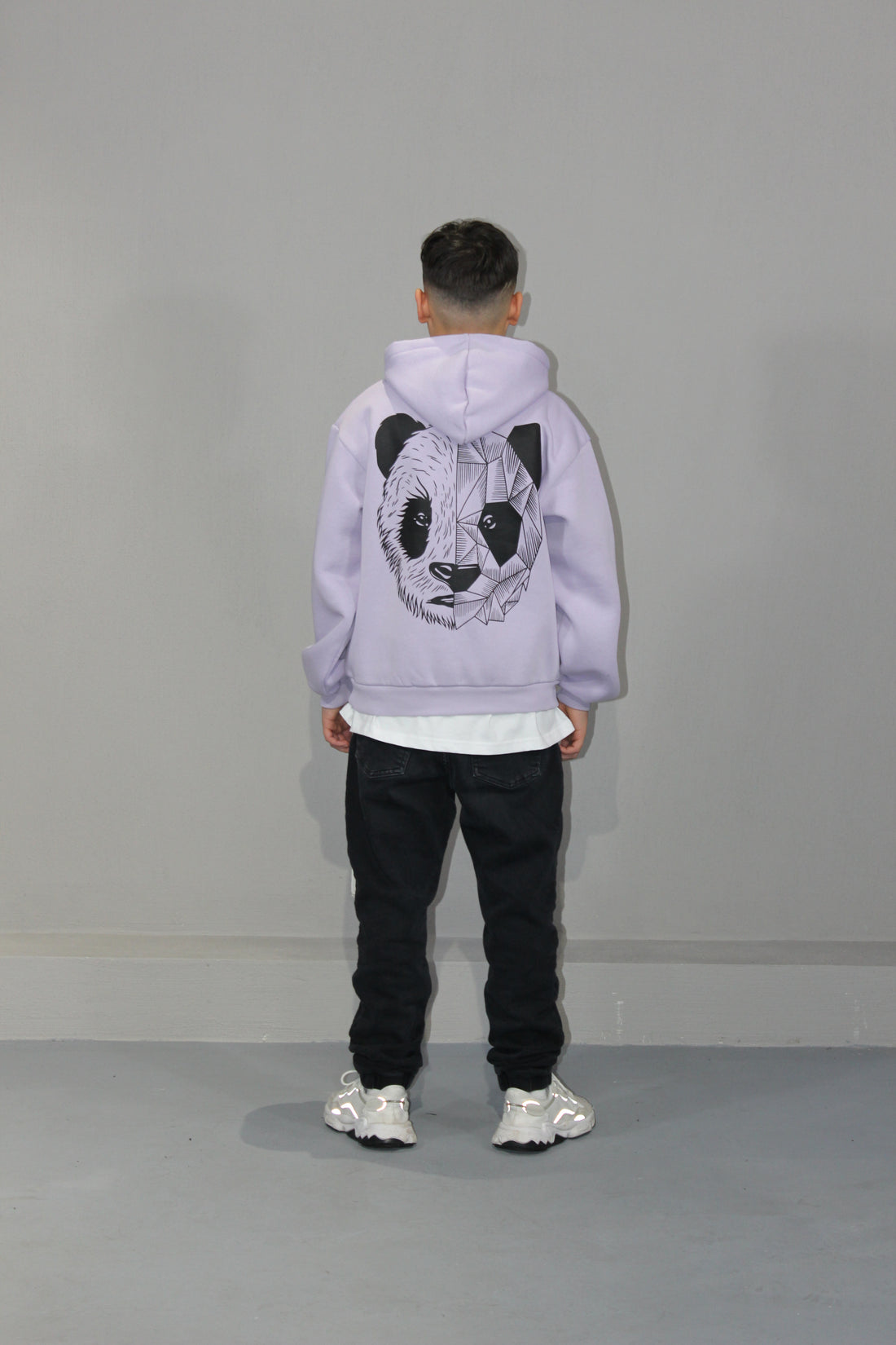 OVERSIZE HOODIE KIDS - Lilac Printed