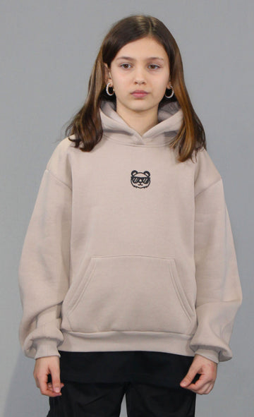 OVERSIZE HOODIE KIDS - Beige Basic