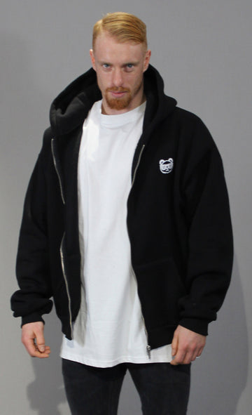 ZIP HOODIE OVERSIZE UNISEX - Black Basic